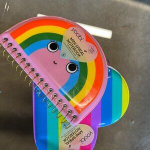 Yoobi Mini Notebooks Set of 2 Heart and‎ Rainbow Puffy Covers (new / nbsx)